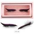 YY-16 faux eyelashes set with dense black fibers and purple glitter eyeliner finish - Purple Glitter (YY-16)