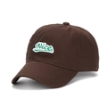 Casquette de baseball marron foncé avec broderie Nice verte et bordure blanche - Café
