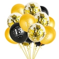 13th birthday party balloon set in black and gold with confetti for celebration decor - 13 Years Old