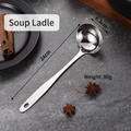 24cm long handle stainless steel soup spoon with hanging hole in polished silver finish - 6cm Hot Pot Ladle