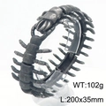 Bracciale centopiedi gotico in acciaio inossidabile da uomo, stile vintage, peso 102g - Nero Opaco