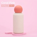 350ml stainless steel insulated water bottle in ivory white and coral pink for kids - Ivory White Body with Coral Pink Ball Lid
