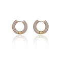 French style 18K gold plated titanium hoop earrings with khaki enamel finish - Elephant Gray