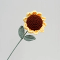 Handmade crochet sunflower with yellow petals and brown center for teacher gift - Sunflower (Finished) / Bright Yellow (Double Leaf with Wire)