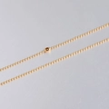 Close-up of a 1.5mm golden stainless steel ball chain with a secure connector clasp - 60cm Gold