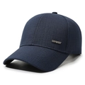 Donkerblauwe heren sport baseballpet met mesh-textuur en zilveren SPORT metalen embleem - Verstelbaar / Marineblauw