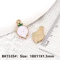Ciondolo ravanello smaltato DIY BK1535 charm vegetale metallo oro 18x11x1,5mm - Ravanello Bianco BK1535#