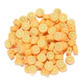 Orange polymer clay lemon slices 10mm round beads for DIY bracelet jewelry making - Orange Lemon Yellow Heart