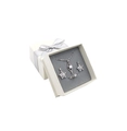 Silver snowflake jewelry set with necklace earrings and ring in a white gift box - Bowknot Ribbon Gift Box