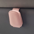 Pink lychee grain leather sunglasses holder for car sun visor car accessory - Pink