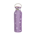 Glittering purple rhinestone 17oz vacuum insulated water bottle with wooden cap - Purple