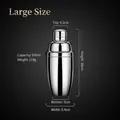 Professional 550ml stainless steel cocktail shaker in polished silver finish - Large Cocktail Shaker【550ml】