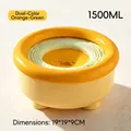 1500ML anti-spill dog water bowl in vibrant orange and light green two-tone finish - Splash-proof Floating Bowl 1.5L (19cm) / Orange & Green Double Color