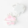 Detail of colorful hollow star charms with pink enamel and crystals for DIY jewelry - White Pink