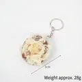 Realistischer PVC Tempura Garnelenball Schlüsselanhänger mit Silberring, Größe 5cm - Panierter Shiitake - Schlüsselanhänger