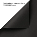 Waterproof Graphite Black Matte Floral Wrapping Paper 58x58cm for Bouquet Packaging - 15 Sheets/Pack (58*58cm) / Graphite Black