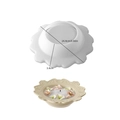 Silicone resin mold for embossed vintage tray and DIY dish, 14.4cm diameter - Relief Scalloped Edge - Storage Bowl / Semi-transparent White