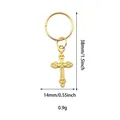 Detailed view of a golden cross pendant for hair jewelry with dimensions 38mm and 0.9g weight - Rounded Cross