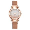 Orologio al quarzo da donna con cinturino a maglia oro rosa e quadrante glitterato - Solo orologio / Oro rosa
