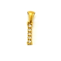 Golden letter I pendant featuring sparkling white zircons on a white background - Letter I Pendant