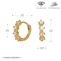 Dimensiones detalladas de los aros de plata de ley 925 con circonitas cúbicas claras - Plata 925 / Plata 925 chapada en oro amarillo