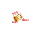 Golden stainless steel cylindrical spacer bead with 10mm length and 6mm inner diameter - Horn Bead / 10x9x6mm / 18K Gold