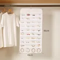 White 80-pocket non-woven jewelry organizer hanging bag with clear PVC pockets - 80 Pockets / White