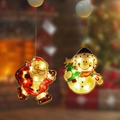 LED Christmas window suction lights featuring Santa Claus and snowman festive designs - Combo Set B (2 Ornaments)