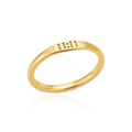 Close-up of golden stainless steel ring featuring 11:11 angel number engraved detail - US 10 / 1111