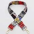 Adjustable woven colorful crossbody strap with license plate pattern and gold hardware - Style 360 / Gold