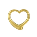 Colgante de corazón hueco de acero inoxidable chapado en oro con acabado pulido para DIY - 16mm / Dorado