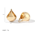 Orecchini a cerchio a goccia dorati minimalisti con finitura lucida in due angoli - Sfera / Oro