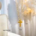 Elegant gold titanium steel cross necklace with OT buckle design for a stylish look - Gold - Simple Cross Necklace