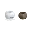Pumpkin shaped striped silicone molds for candle jars and pots with size dimensions - Medium / White