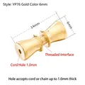 YP76 18K gold plated silver screw clasp jewelry connector for pearl necklace DIY, 14mm - YP76-6mm / Gold