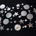 Sparkling silver glitter star and circle dot garland banner for birthday party decoration - 4 Meters / Round Star Garland Silver