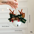 Campanella di Natale bianca con corna marroni, fiocco verde e dimensioni 11x6cm - Campana Bianca con Fiocco Verde e Corna