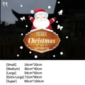 Santa Claus static window sticker with Merry Christmas wood sign and five size options - Christmas Door Sign