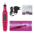 Kit trapano per unghie elettrico rosso con 6 punte e alimentatore UE - A016-1 Spina UE Rosso Rosa In Scatola
