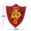 Top Gun Maverick shield patch with red dragon embroidery and Roman numeral III detail - Red Seahorse Shield