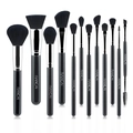 12pcs professional black makeup brush set with PU pouch for powder and eyeshadow - 12pcs Black Bristles OPP Bag