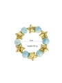 Primer plano de pulsera de estrellas y cuentas de colores, 5 cm de diámetro, 30,1 g - Pulsera de Estrella / Azul