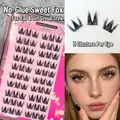 Self-adhesive cluster lashes with a cat-ear style for a natural dense eyelash look - 10 Rows Sweet Cat ST77
