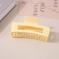 Matte beige rectangular shark hair claw clip for thick hair shown on a minimalist background - #29 Matte Light Yellow - 10.5cm / Bulk (No Packaging)