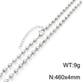 Collana a sfere in acciaio inossidabile argento 4mm chiusura a moschettone 460mm 9g - 460*4mm / Color Acciaio