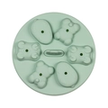 Light green silicone bear and koala cake mold with six compartments for baby food - 3D Stereo Rice Cake / Green