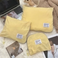 Set di 3 borse organizer gialle impermeabili con custodia per laptop e beauty case - Piccolo / Giallo