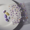 Stickers nail art 5D lapin d'Halloween avec motifs fantômes et citrouilles en relief - Lapin d'Halloween (FEB-612)