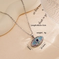 Silver Evil Eye necklace variant with blue zircons and 18K gold plated finish - Multi-color Silver (Eyes 2488)