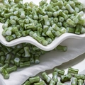 Green and white bamboo style glass beads for DIY jewelry and handmade bracelets - Bamboo Forest (Porcelain 6x12mm)